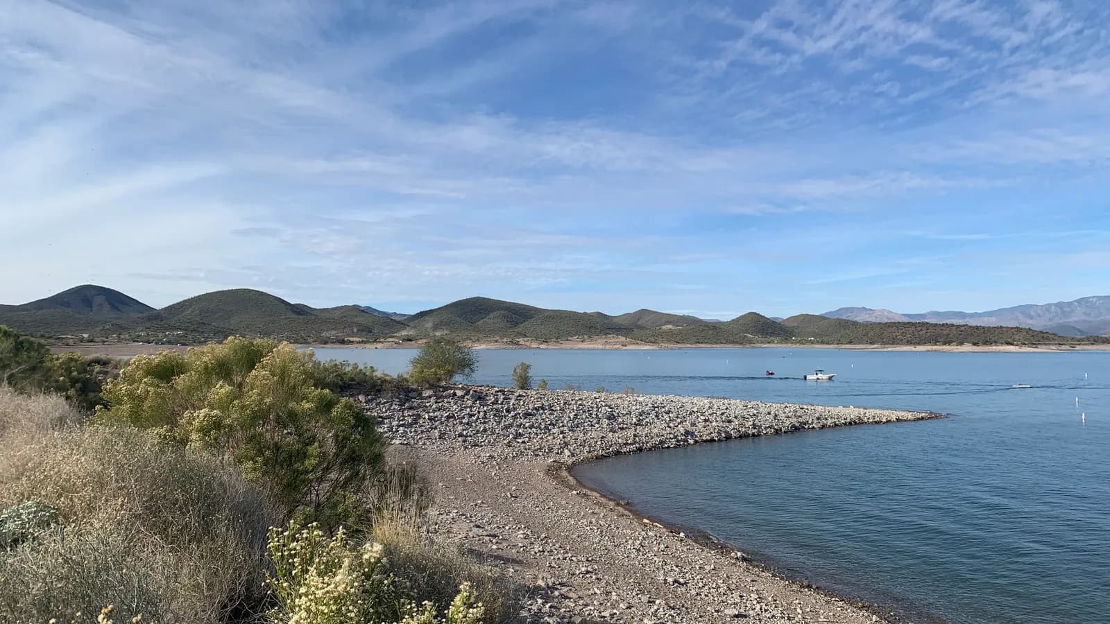 Lake Pleasant shoreline and desert hills in Peoria, Arizona